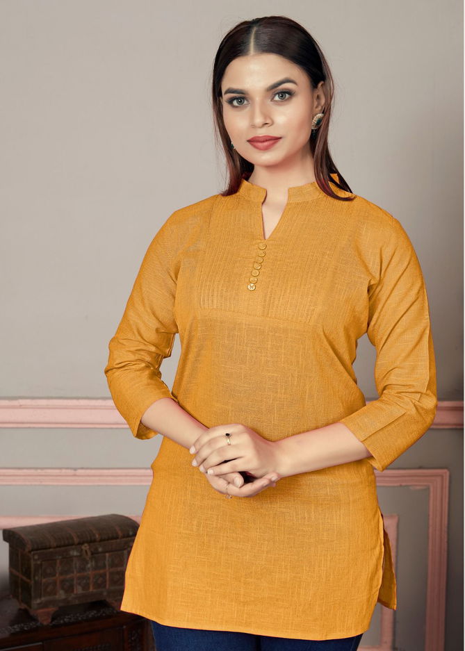 Falak By Sangeet Tunic Slub Cotton Short Kurtis Wholesale Market In Surat